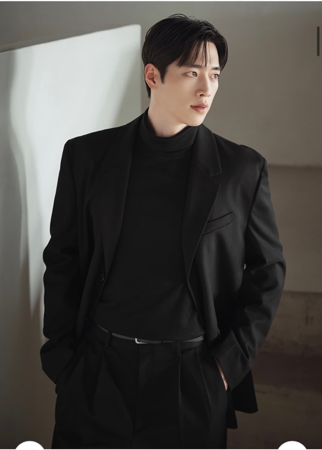 (L) 드로우핏 [서강준PICK]오버사이즈 도브 울 블레이저 BLACK 상품이미지3