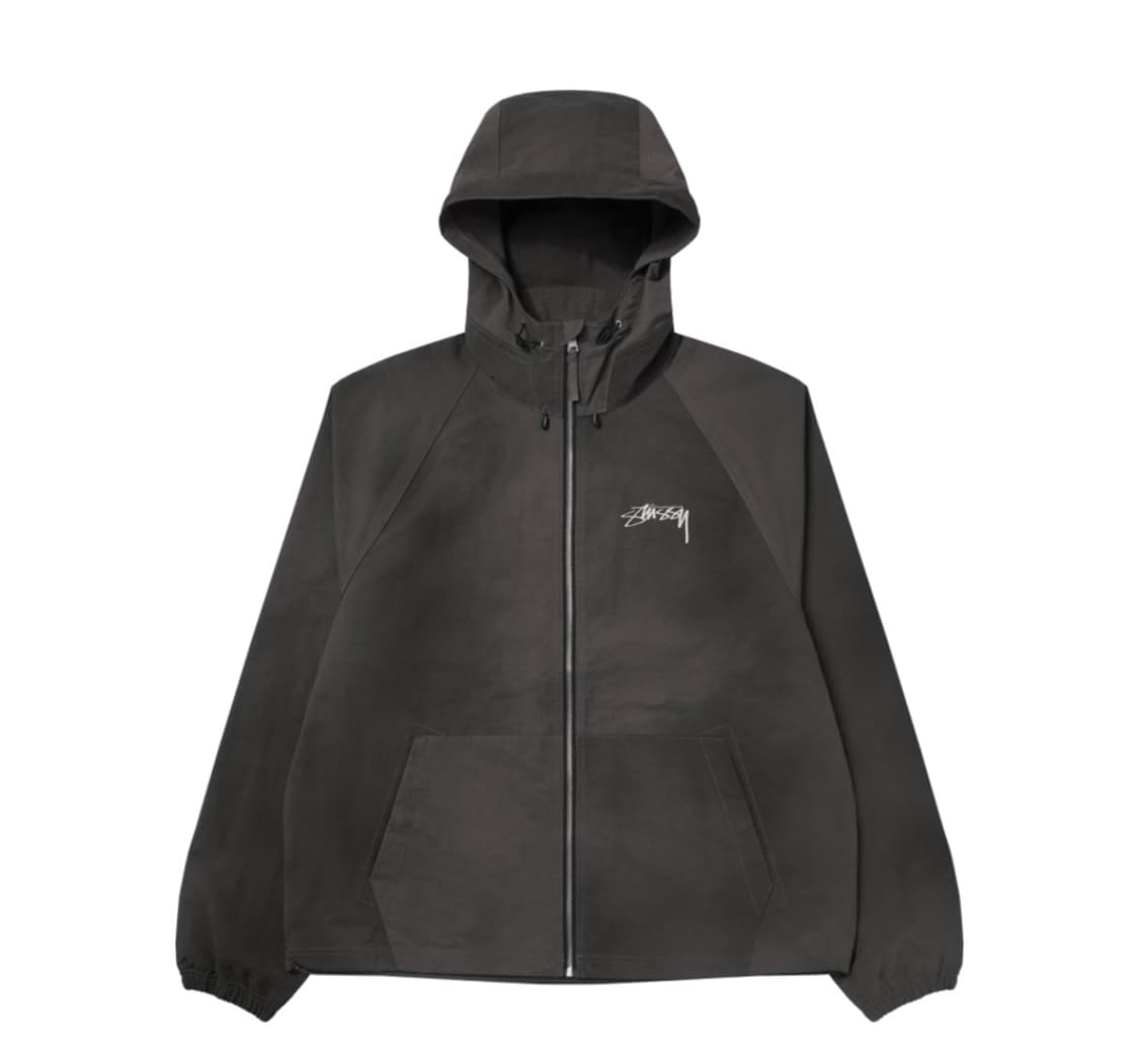 M) 스투시 웨이브 다이 비치 쉘 자켓 블랙 바람막이 후드 집업 상품이미지1