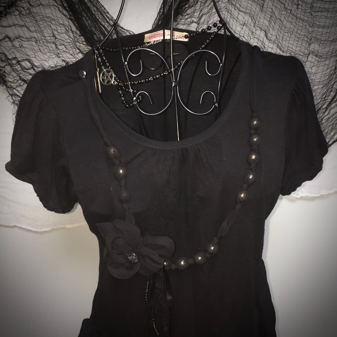 ROSE Fan Fan flower detail frill T 상품이미지5