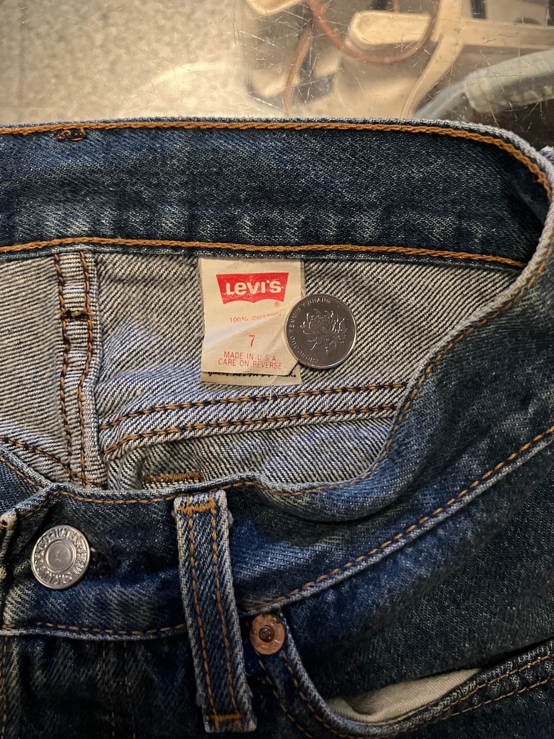 25인치 90s USA 빈티지 리바이스 501 데님 팬츠 상품이미지9