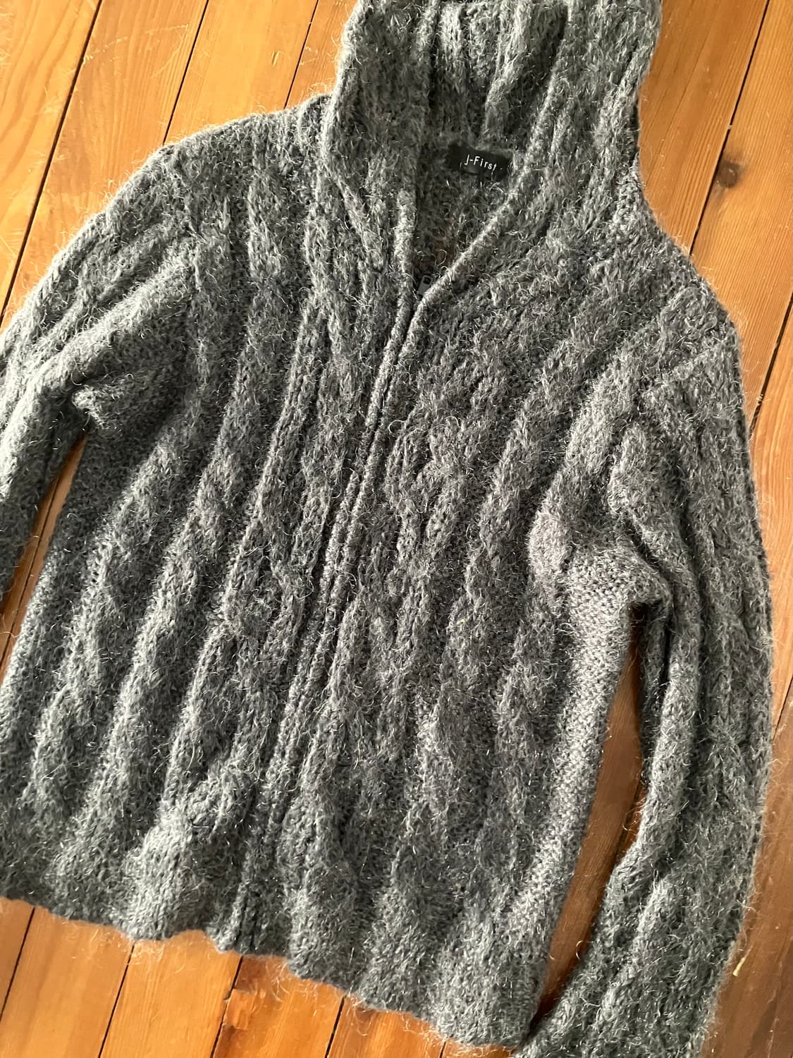 그레이 롱 니트 집업 상품이미지9