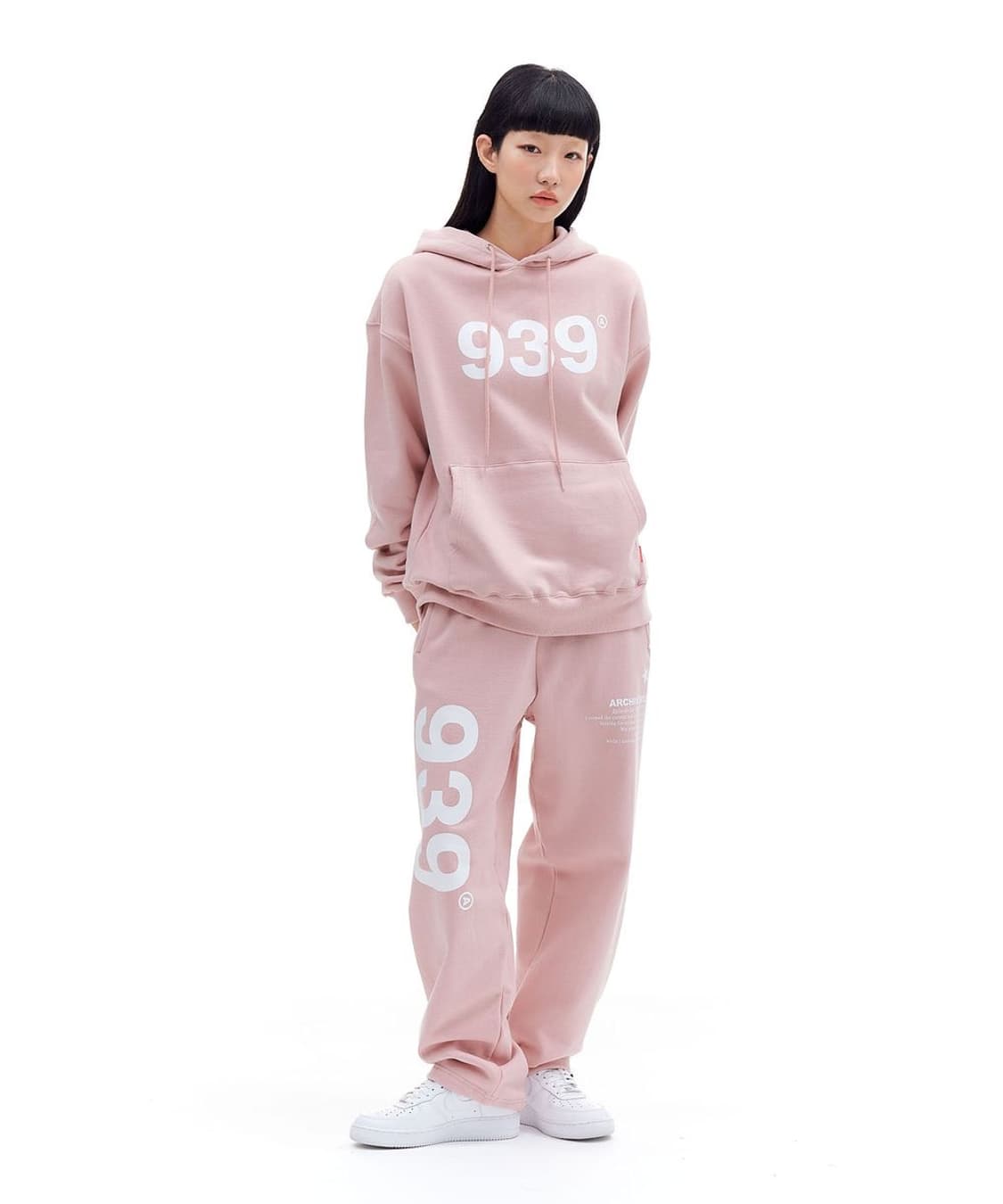 아카이브볼드 939 로고 후드티 핑크 L 상품이미지4