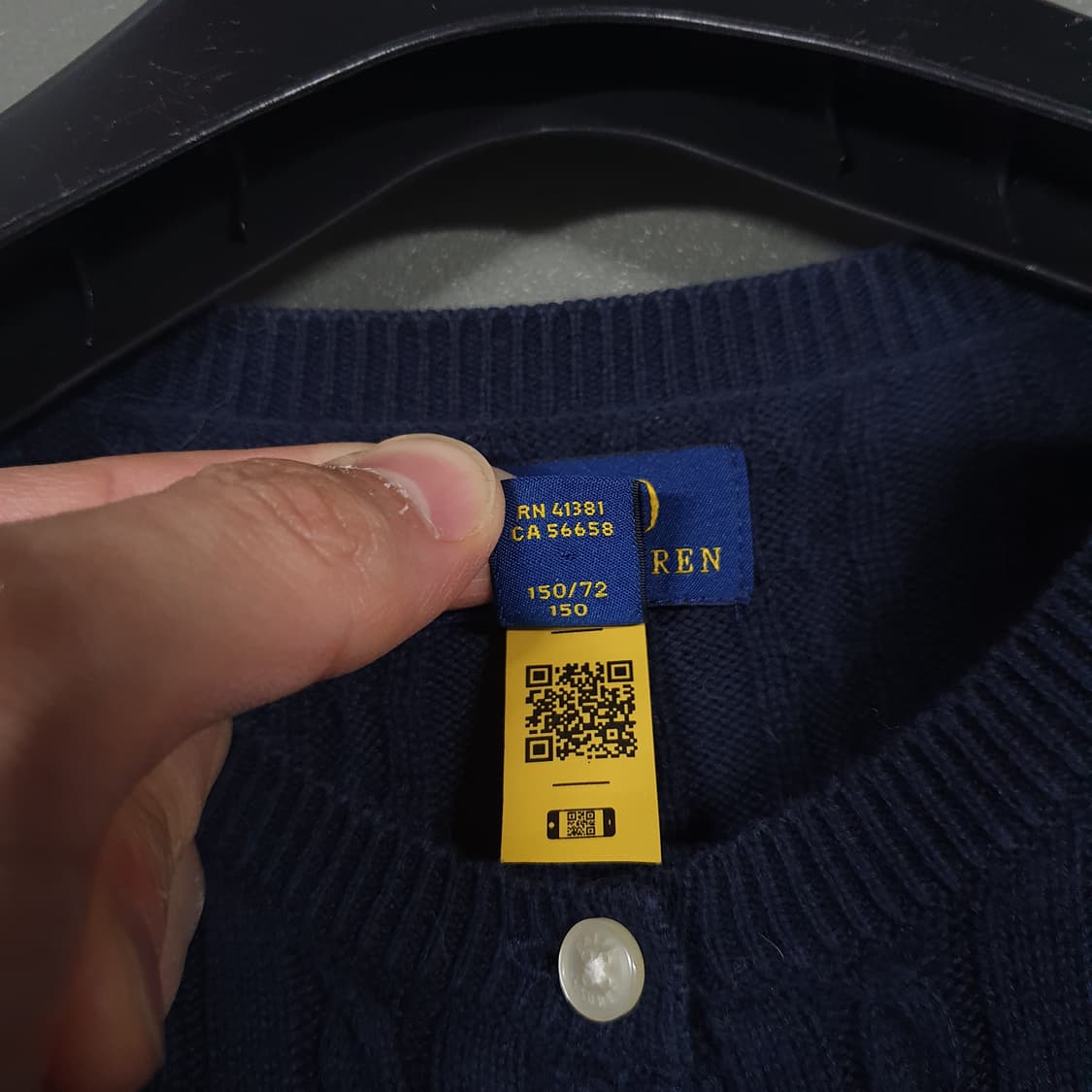 여성) 폴로 랄프로렌 신형 22FW 큐알 포니 케이블 니트 꽈배기 가디건 상품이미지5