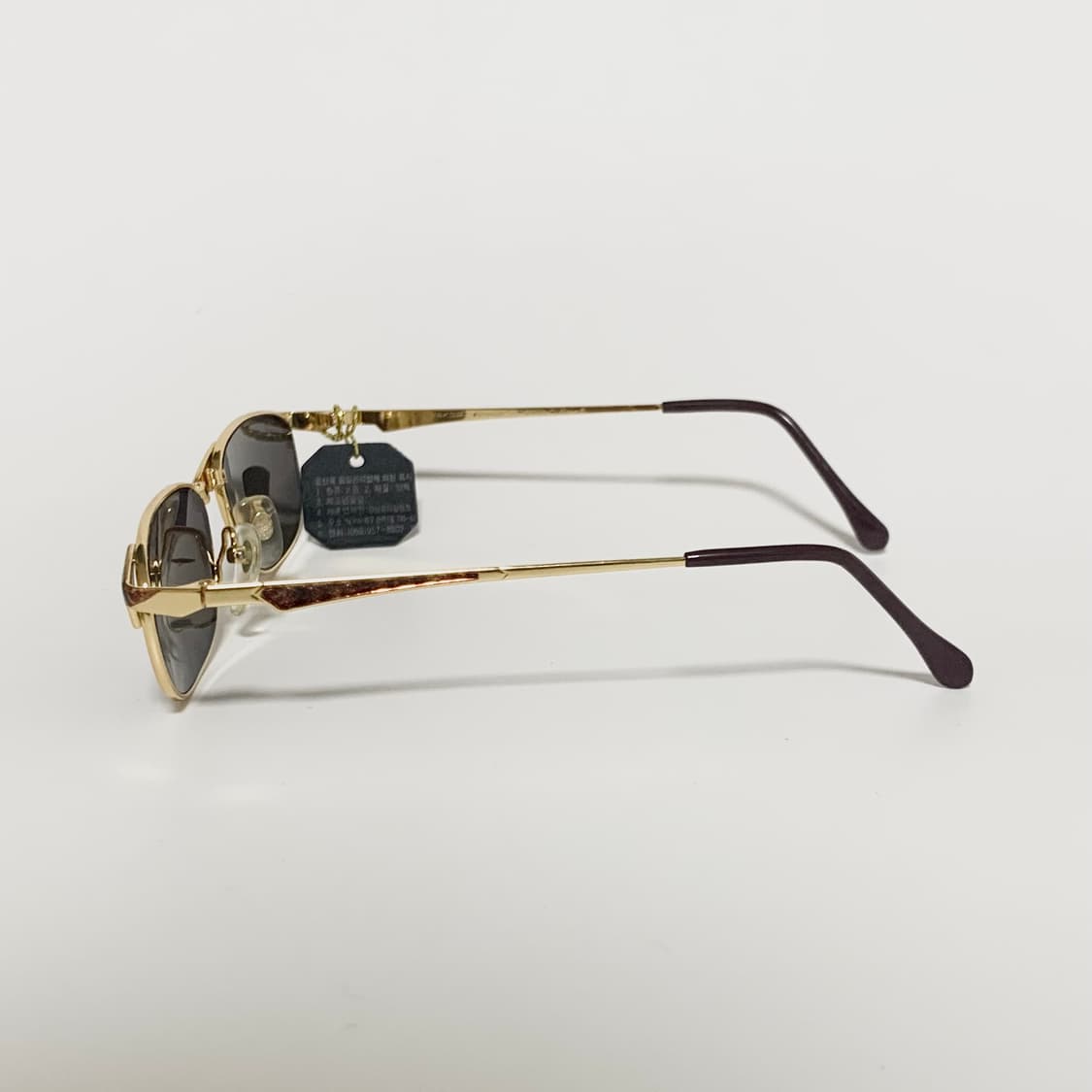 839 데드스탁 픽키 빈티지 스몰 메탈 선글라스 골드 펄브라운 상품이미지3