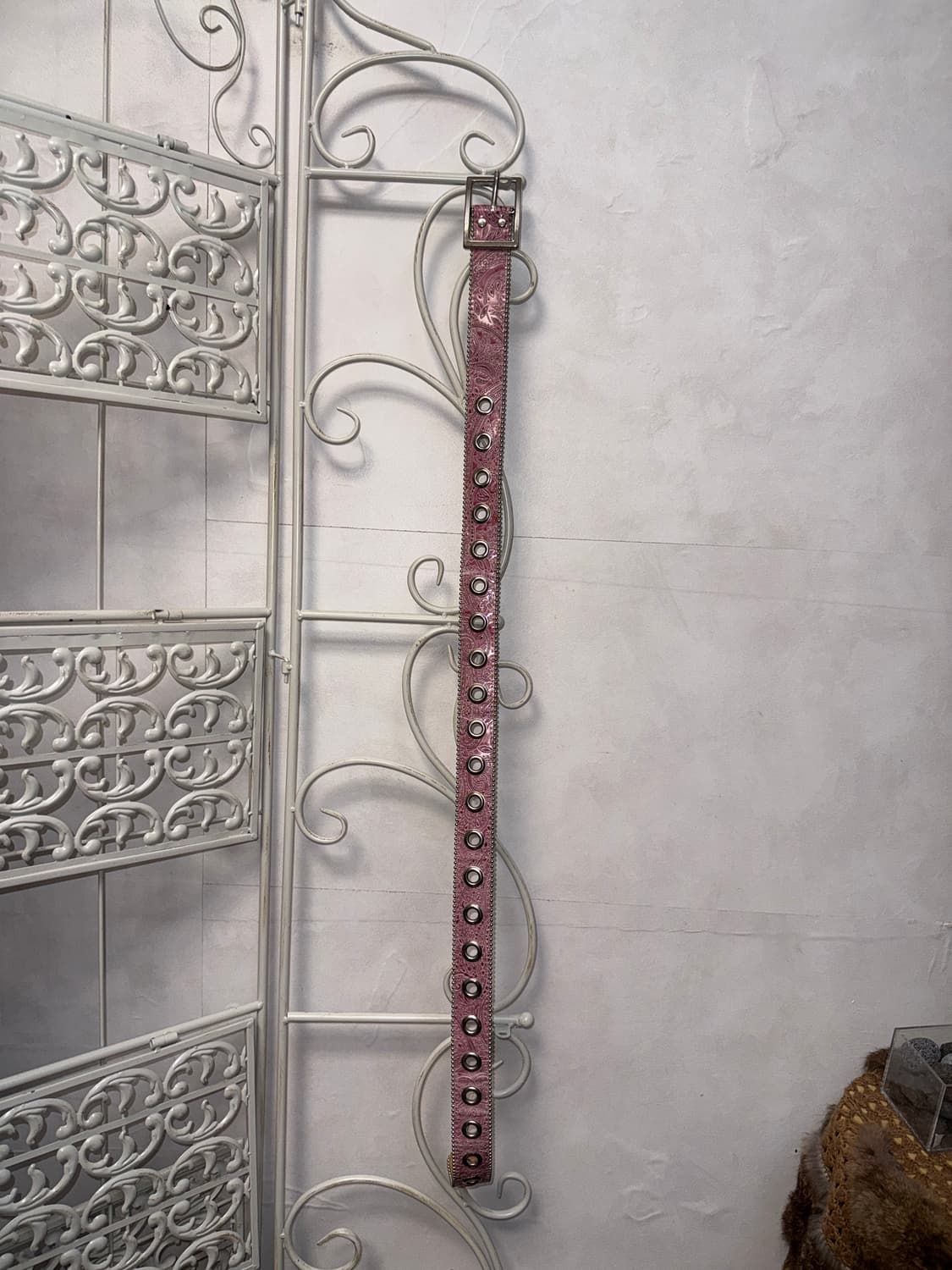 Pink ethnic paisley pattern punching 벨트 상품이미지4