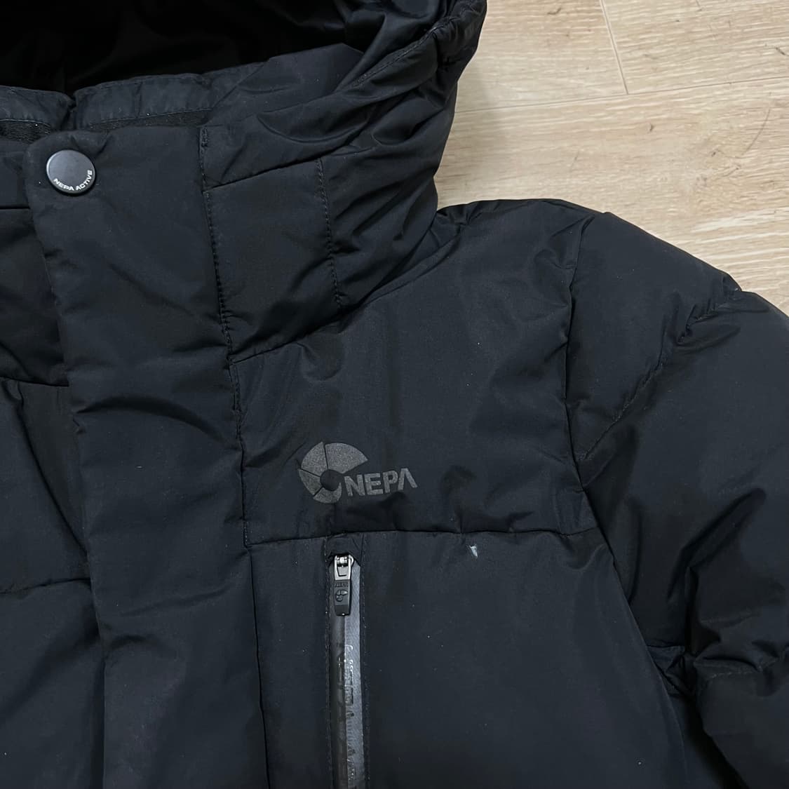 네파 키즈 덕다운 후드 롱 패딩 점퍼 [블랙] S/140 상품이미지4