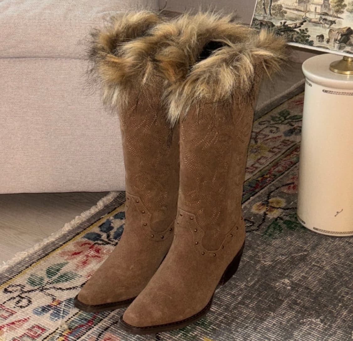 루루서울 웨스턴 믹스 퍼 부츠 225 상품이미지1