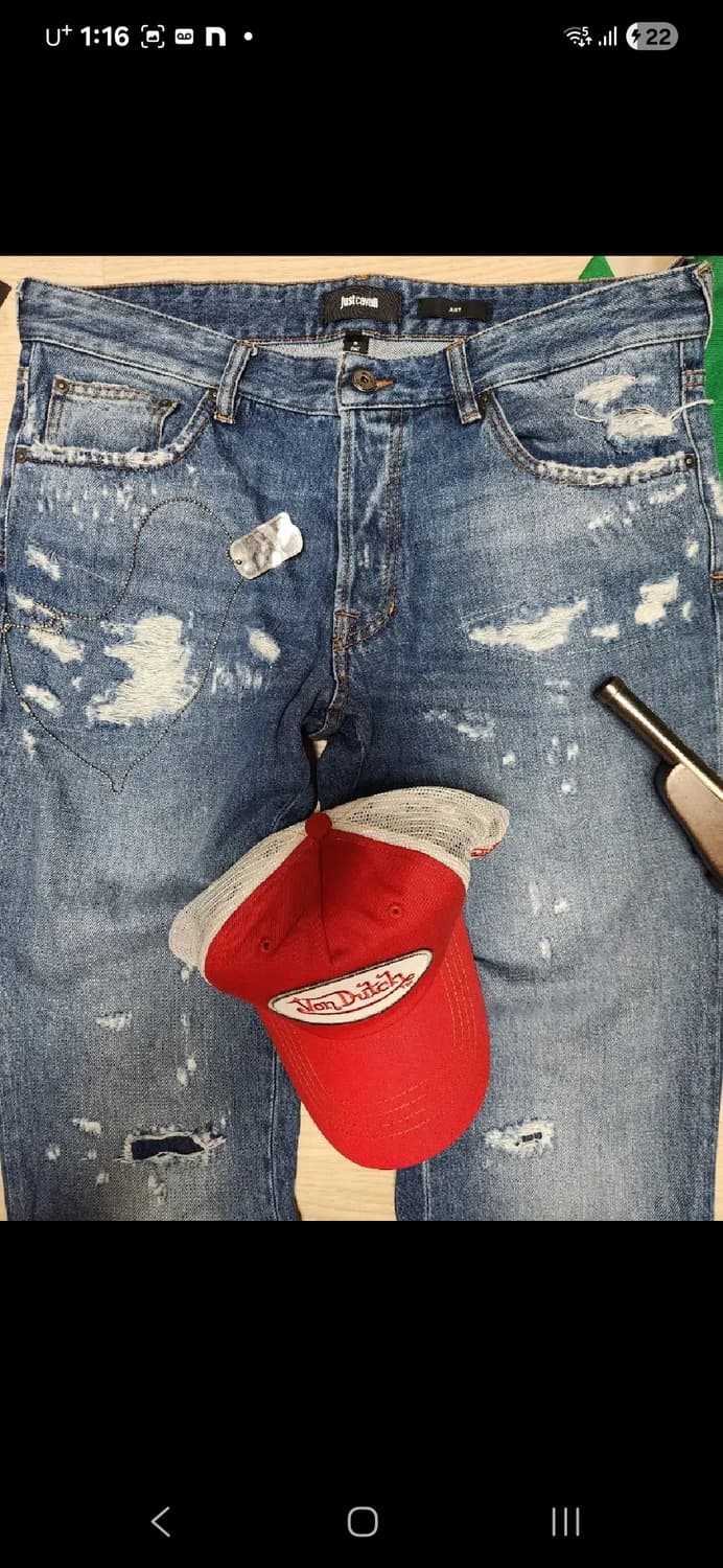 JUST CAvalli 디스트로이드 데님 청바지 팬츠 상품이미지1