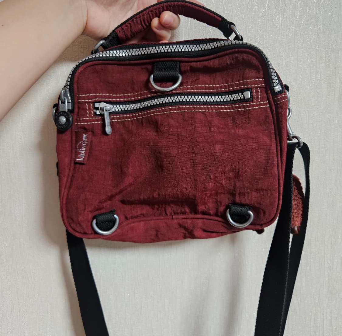 키플링 크로스백 와인/버건디 레드/로즈핑크/빈티지 모리걸 y2k 상품이미지3