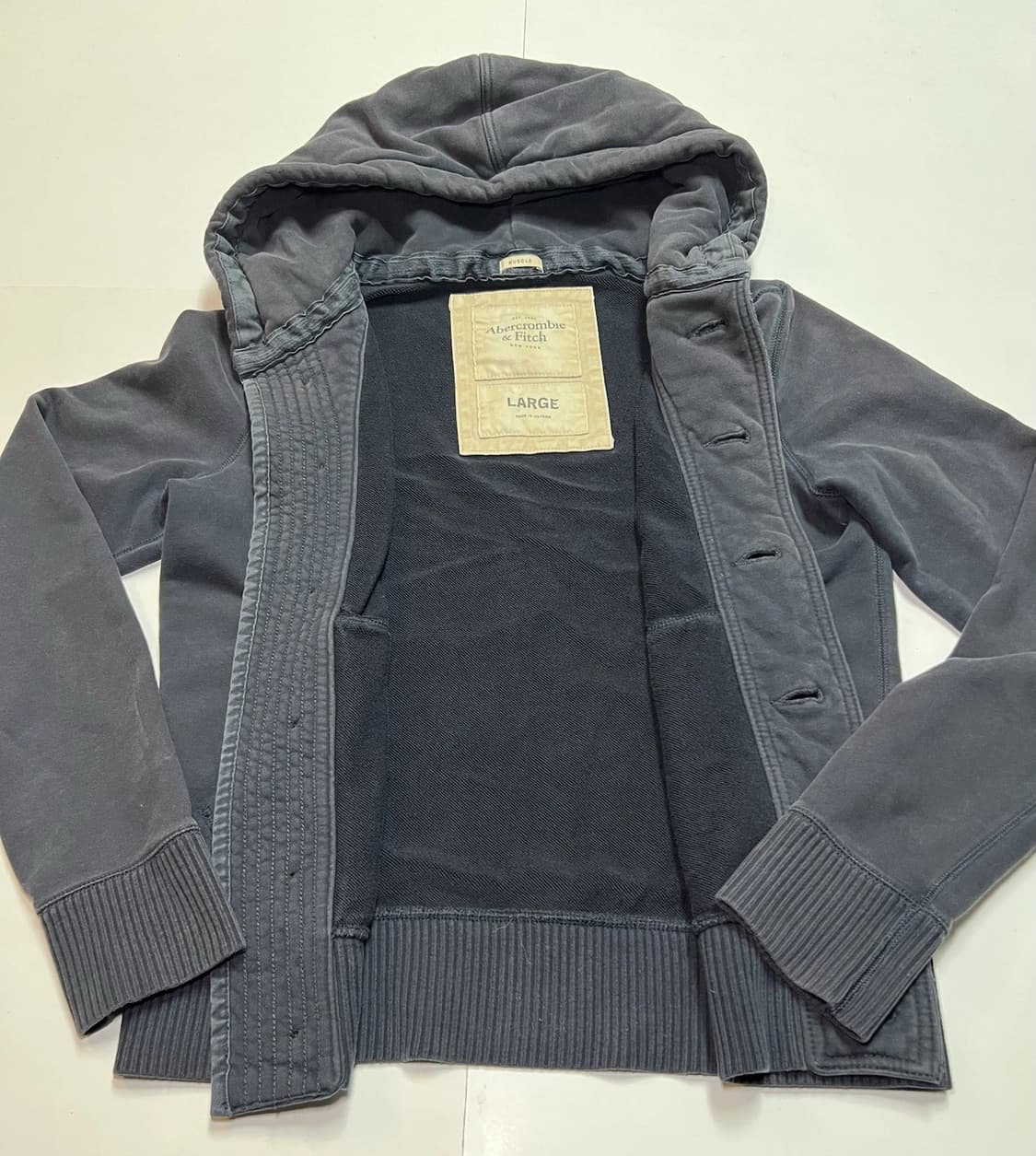 아베크롬비 앤 피치 빈티지 바시티 버튼 업 후드 자켓 상품이미지3