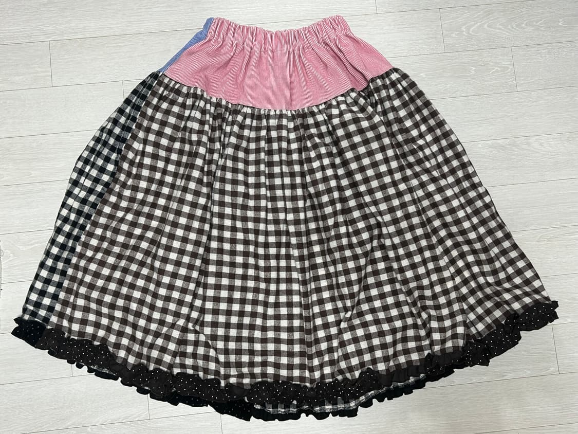 샤키리 브라우니깅엄체크스커트 상품이미지6