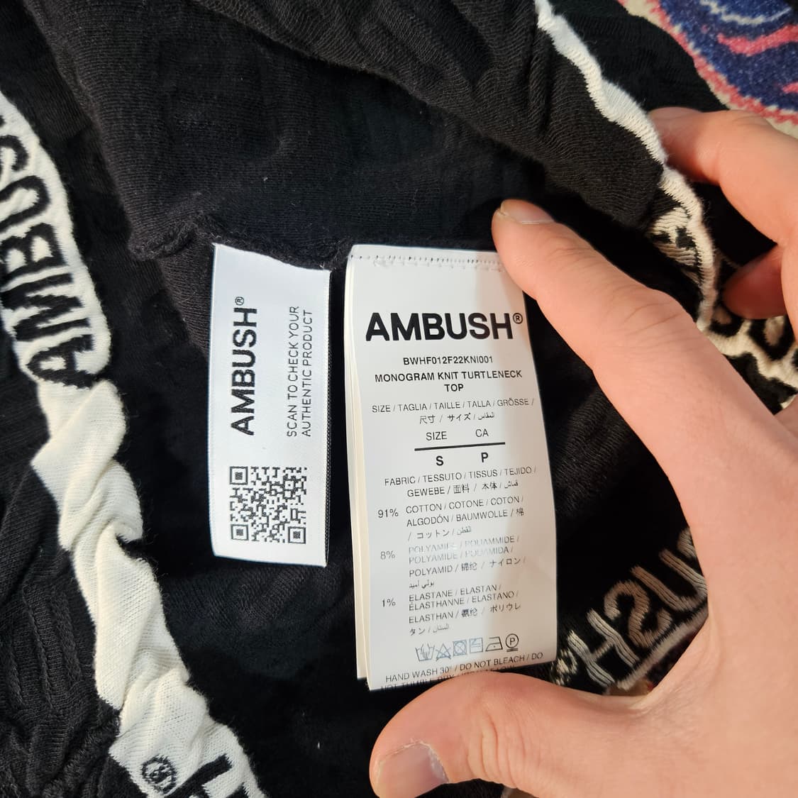 앰부쉬(AMBUSH) 로고 테이프 니트탑 S size 상품이미지8