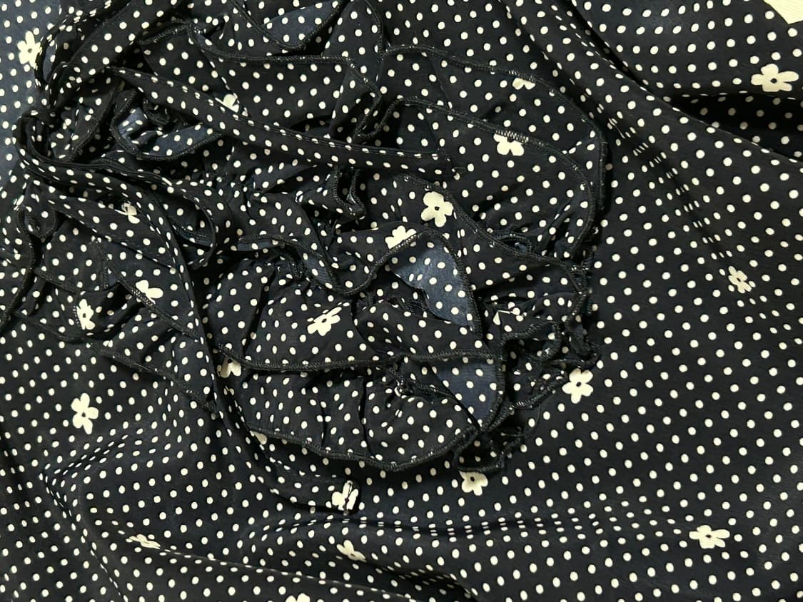 모리걸 도트 플라워 패턴 쉬폰 블라우스  상품이미지2