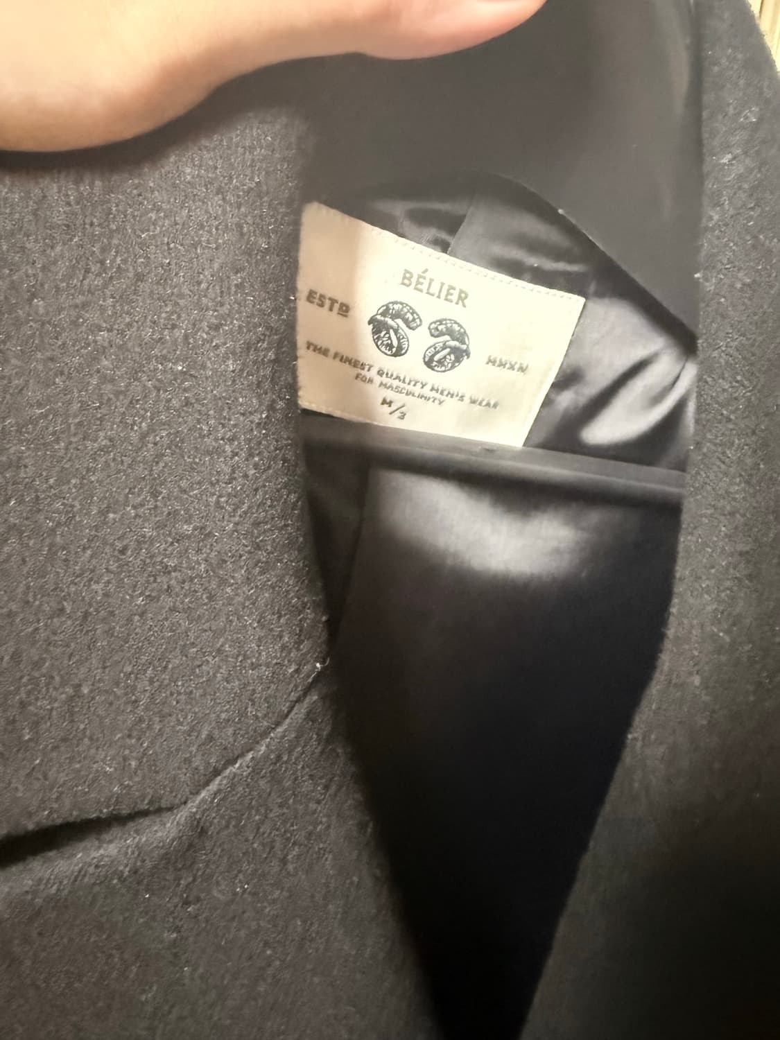 벨리에 울 트렌치 코트 블랙 M 상품이미지3