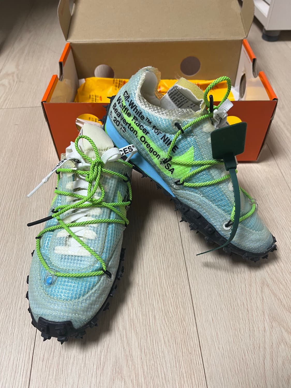 (W) 나이키 x 오프화이트 와플 레이서 블루 230 상품이미지1