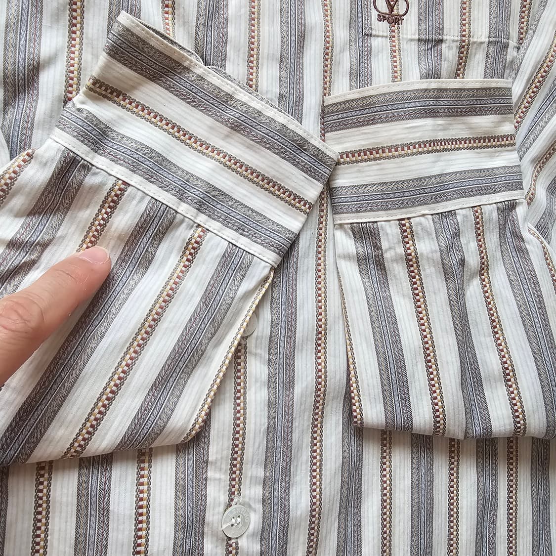 48) 발렌티노 패턴 문양 긴팔 셔츠 일본제작 M~L 100~105 상품이미지10