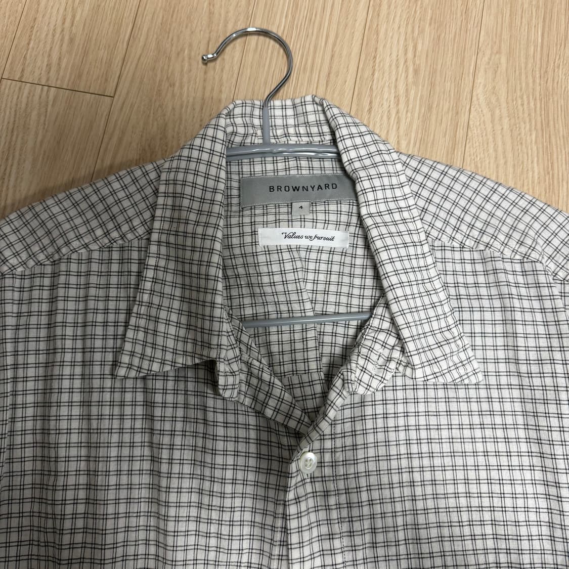 [4] 브라운야드 스테디 셔츠 아이보리 체크 상품이미지4