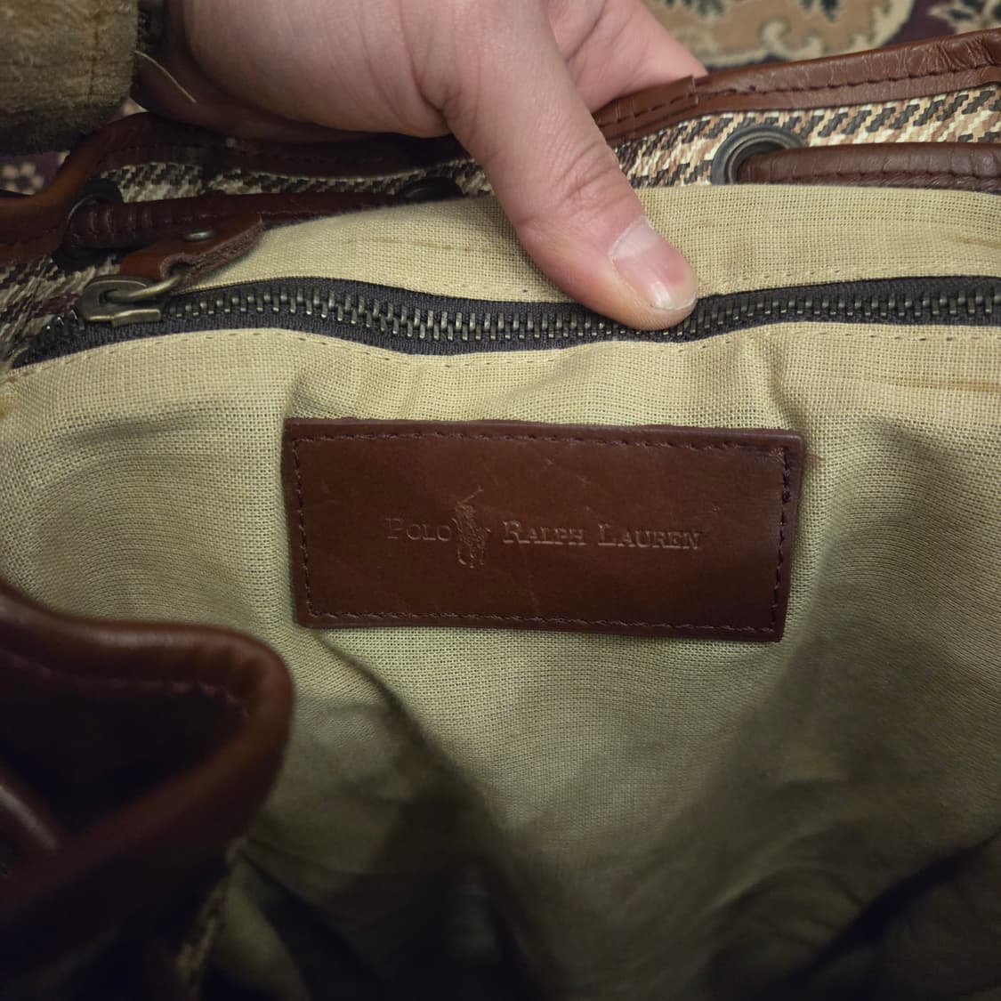 폴로 체크 백팩 럭색 상품이미지4