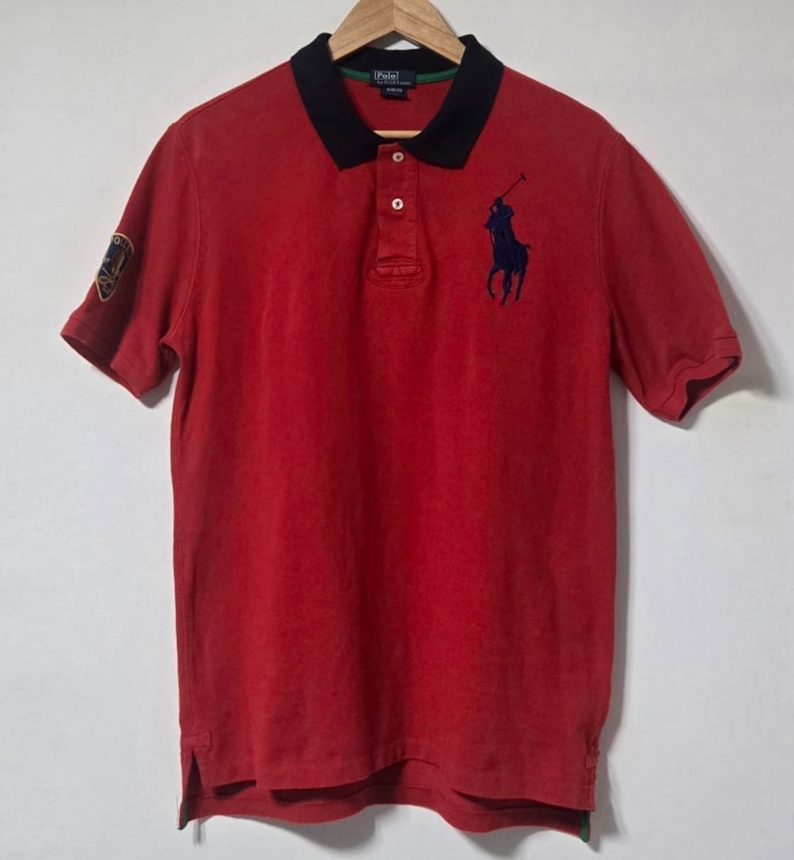 정품 폴로랄프로렌 레드 빅포니 카라 반팔셔츠 XL 상품이미지1