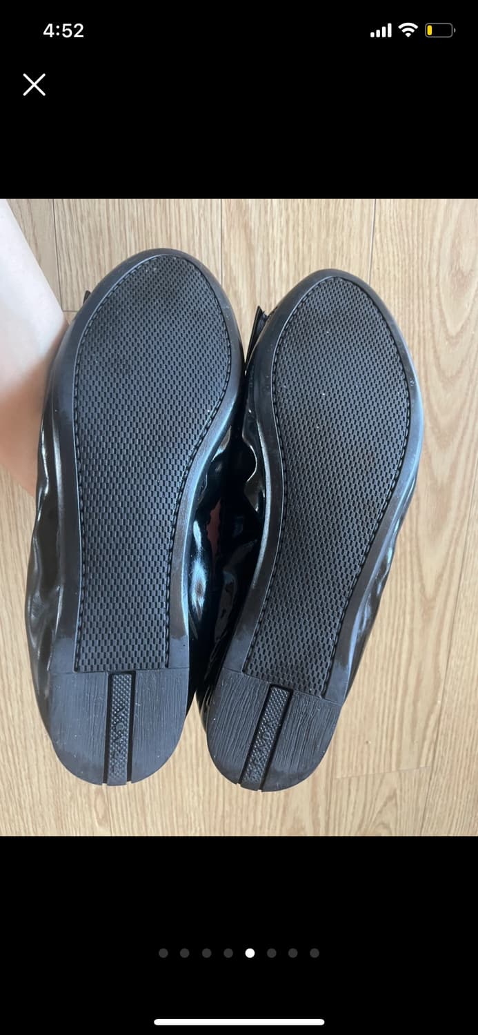 [정품] PRADA 프라다 블랙 레더 플랫슈즈 37 (235) 상품이미지5