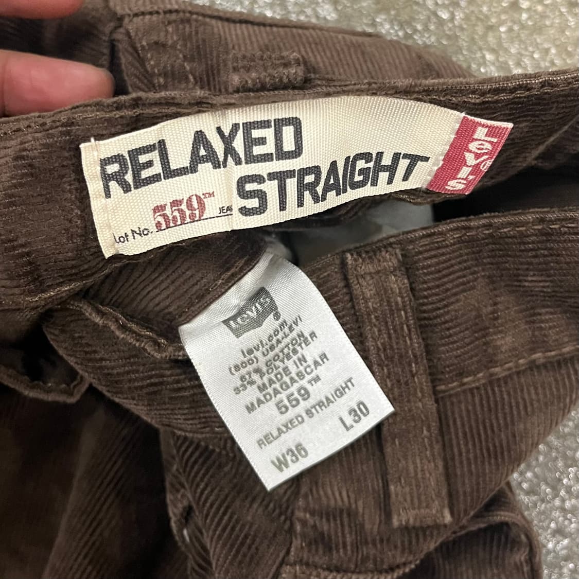 00s Levis559 코듀로이 팬츠 (35“) 상품이미지6