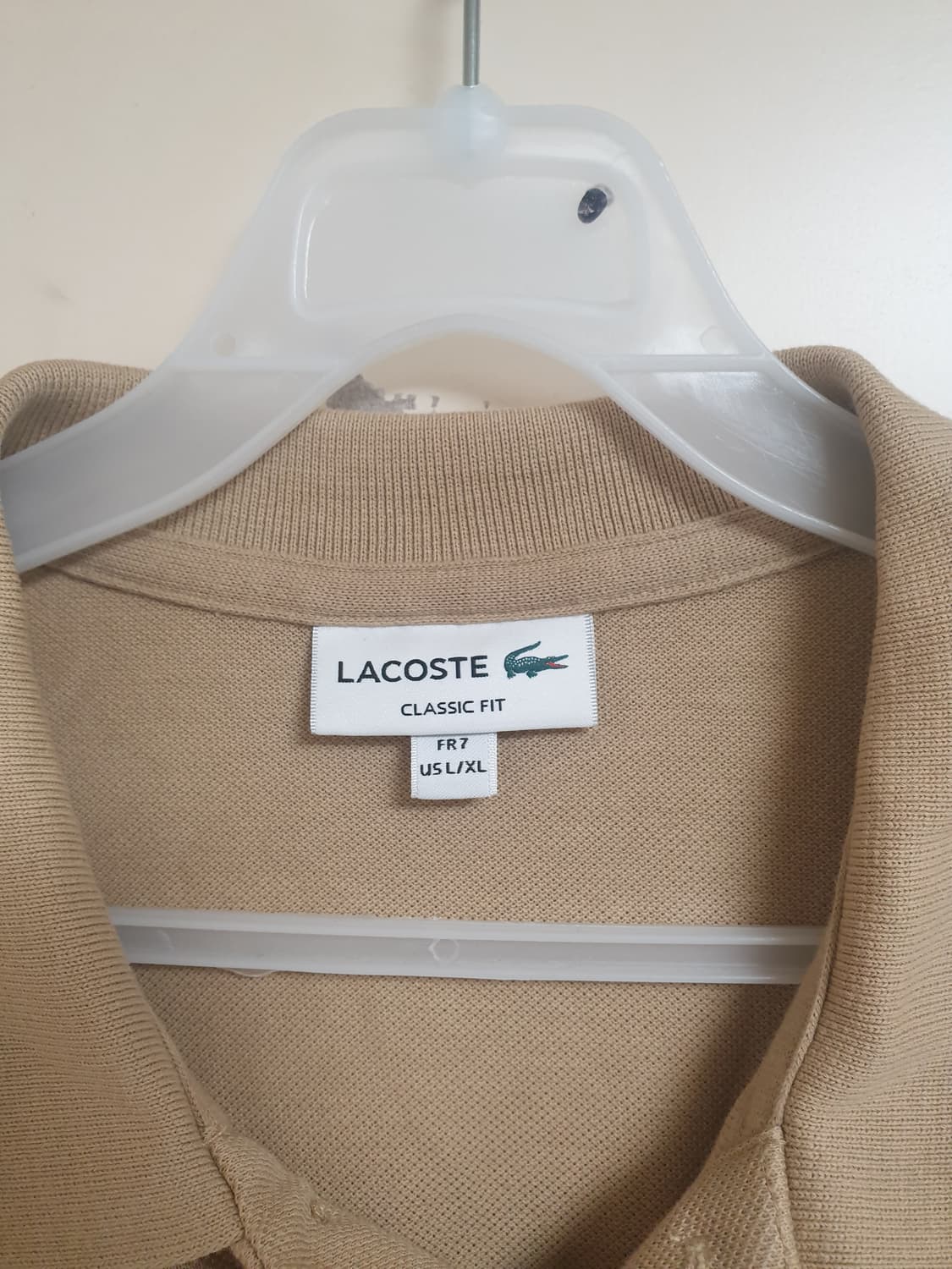 라코스테 클래식핏 베이지 반팔 카라티 US L/XL 상품이미지4