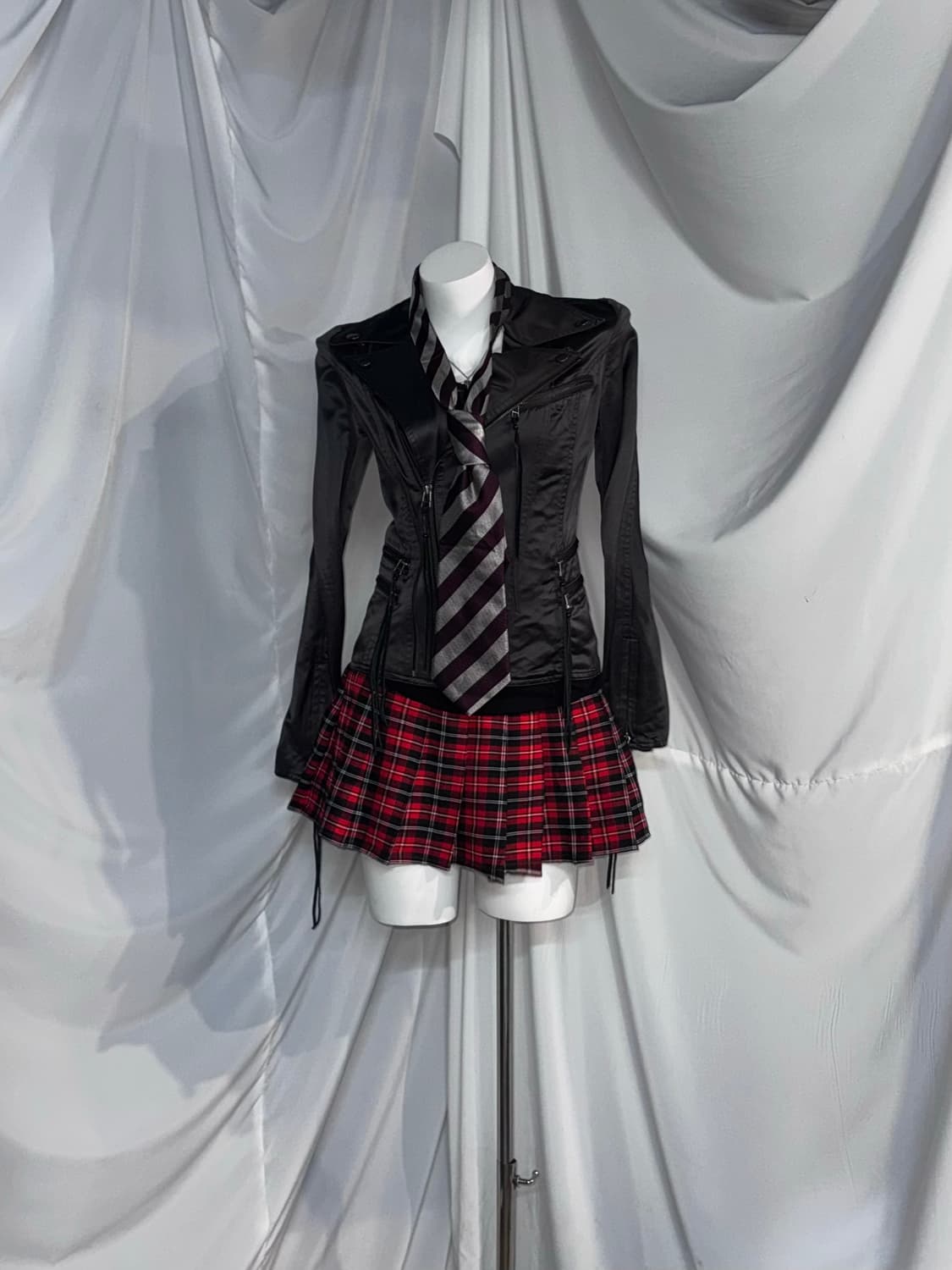 5351 나나깔 펑크 레드체크 아일렛 코디세트 상품이미지9