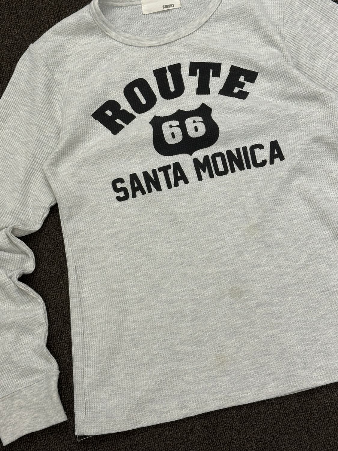 M)Japanese vintage 여성 레터링 와플 크루넥 긴팔 상품이미지2