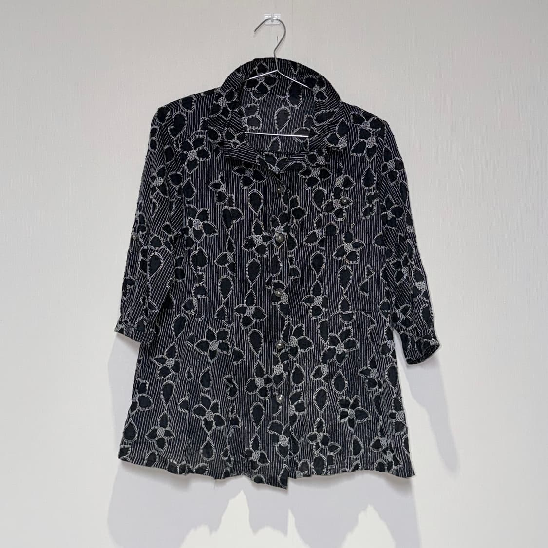 Flower geek black blouse 상품이미지1