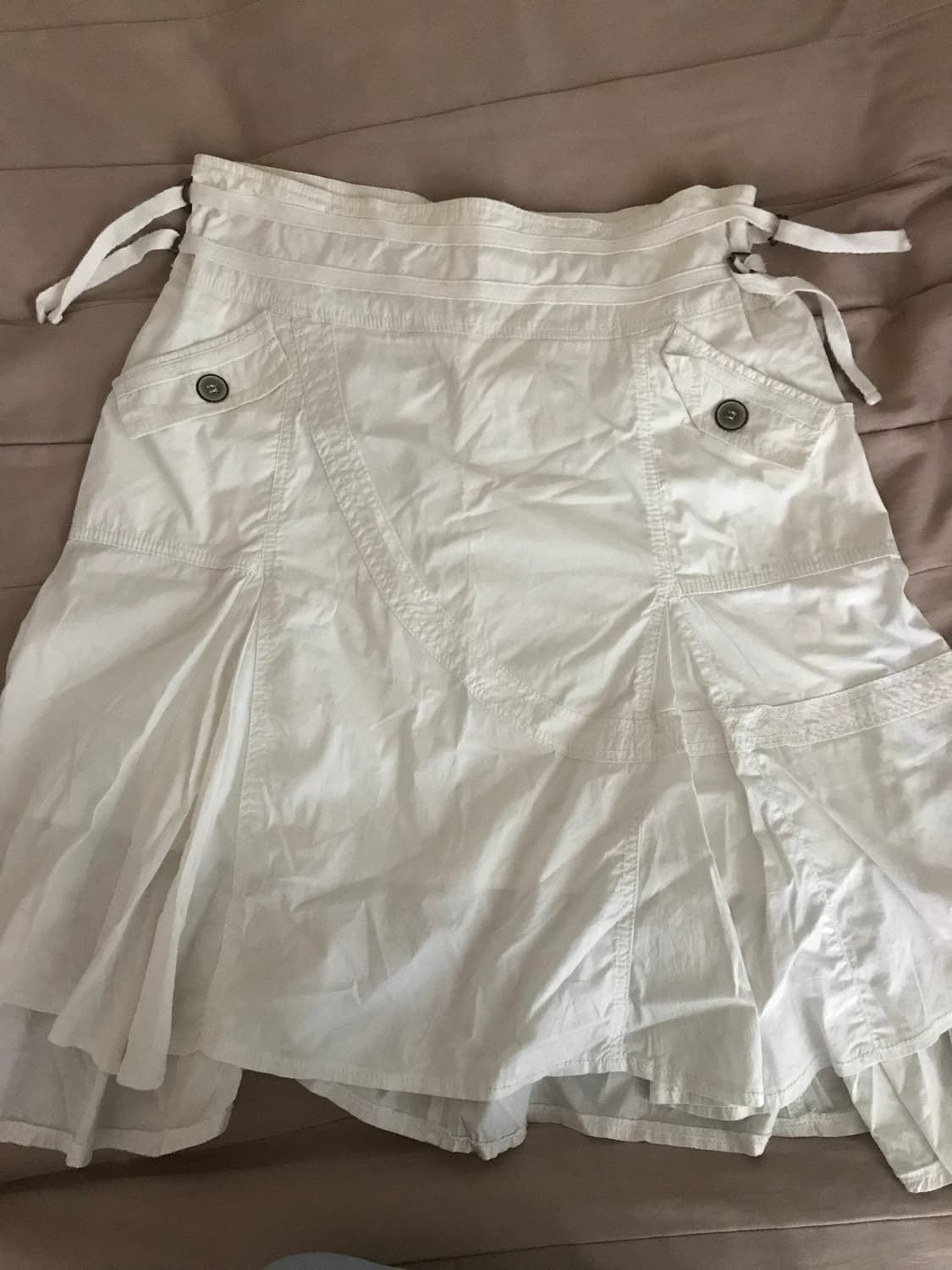 빈티지 고어드 미디 스커트 화이트 상품이미지2