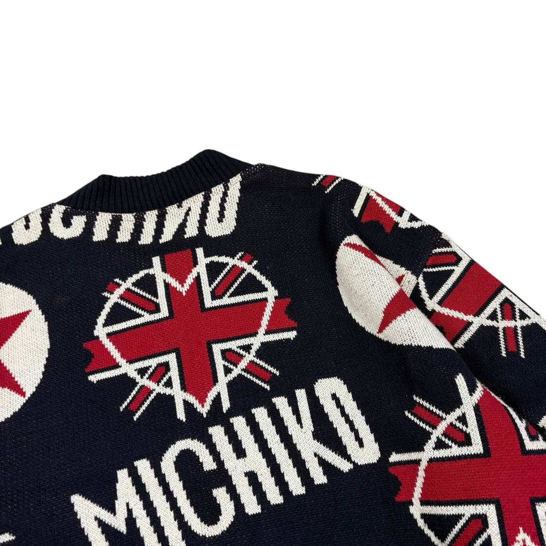 미치코 코시노90‘s 유니언 잭 패턴 니트 집업 상품이미지4