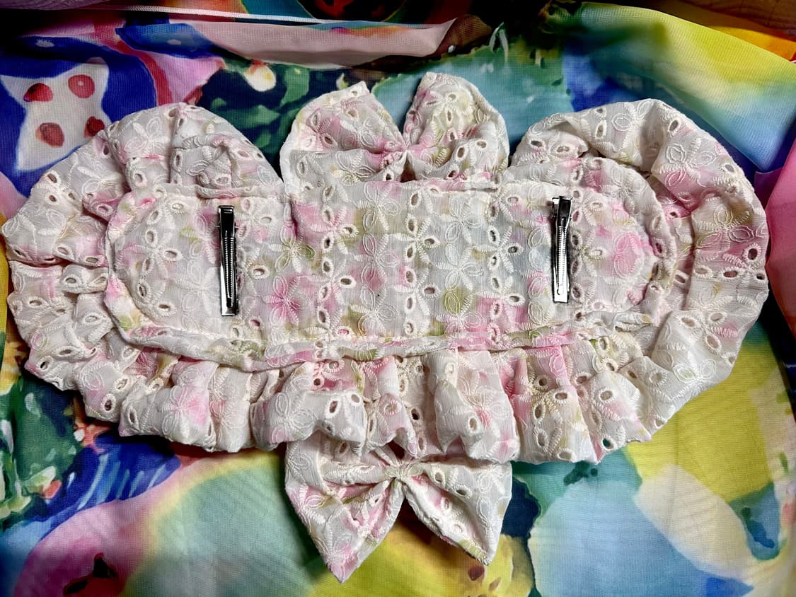 ･:*+. 핸드메이드 로리타 리본 프릴 플로럴 헤도레 헤드레이스 상품이미지6