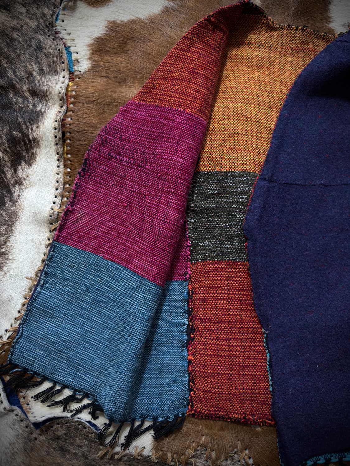 Handwoven wool reversible nep vest 상품이미지4