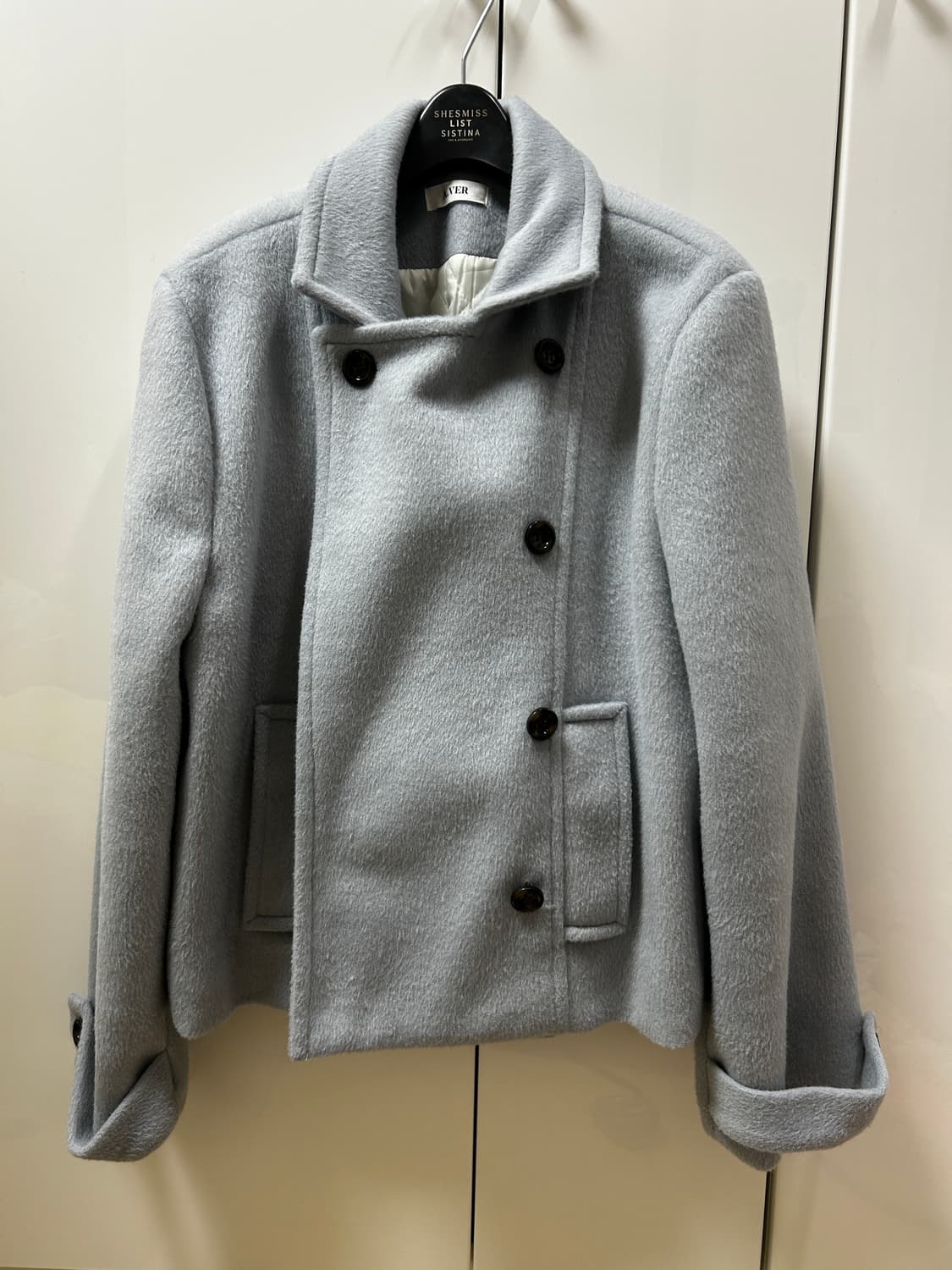 모디무드 더블 카라 울 하프코트 소라 상품이미지4