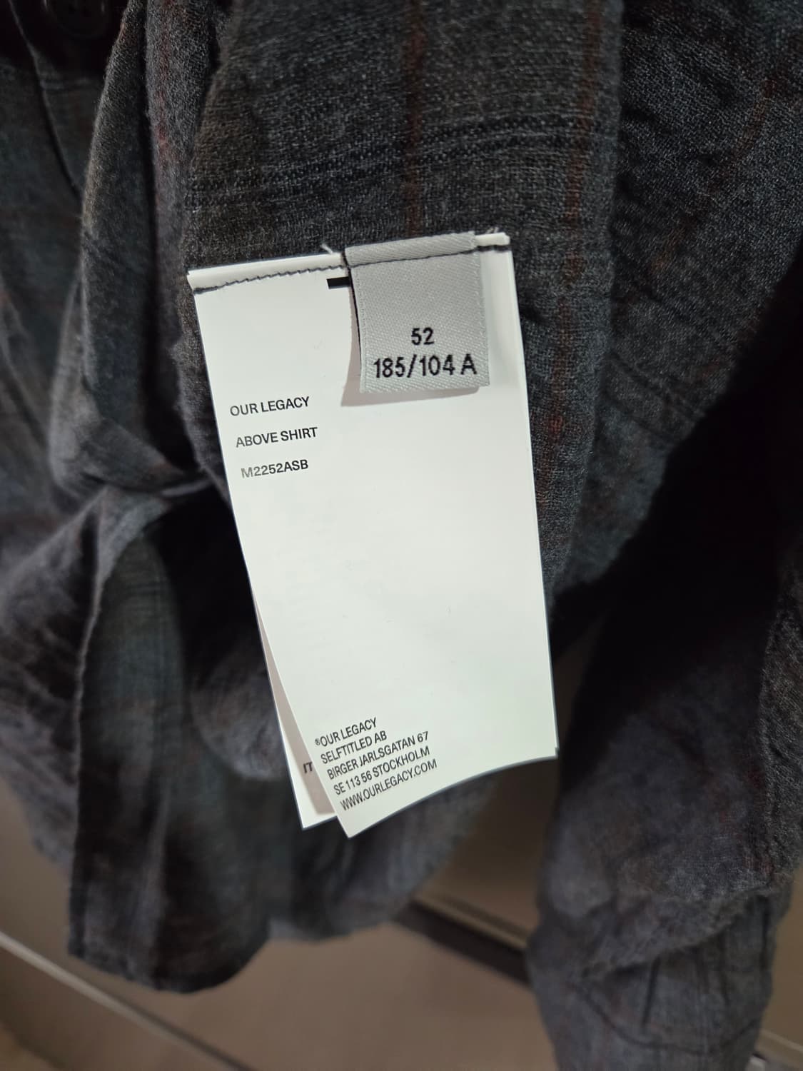 아워레가시 어보브 셔츠 바자 체크 브리즈 위브 사이즈52 상품이미지4