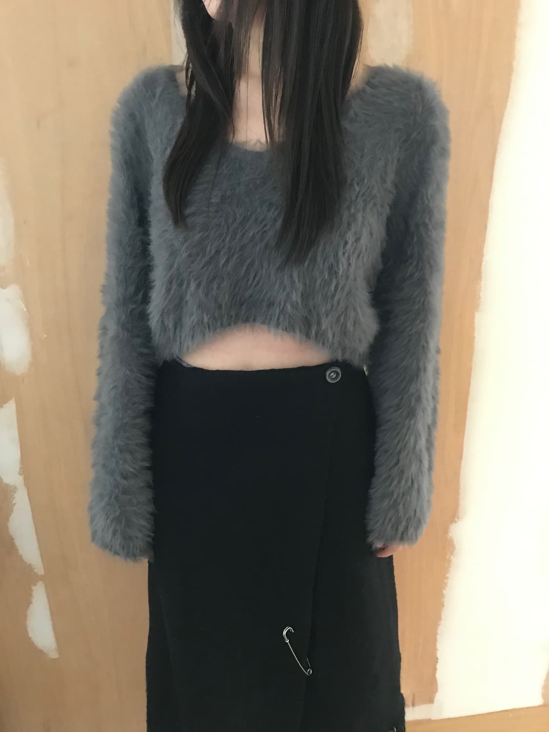  vintage crop grey knit 상품이미지2
