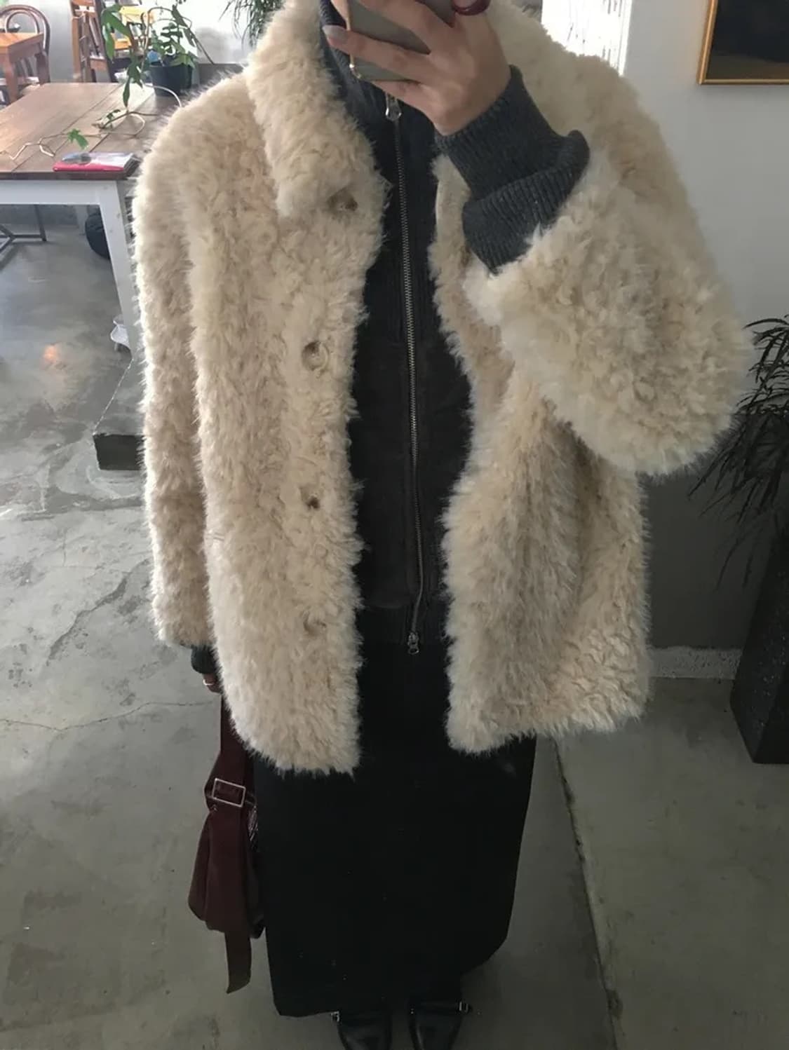 도클 양털 카라 울모80 램스 퍼자켓 상품이미지2