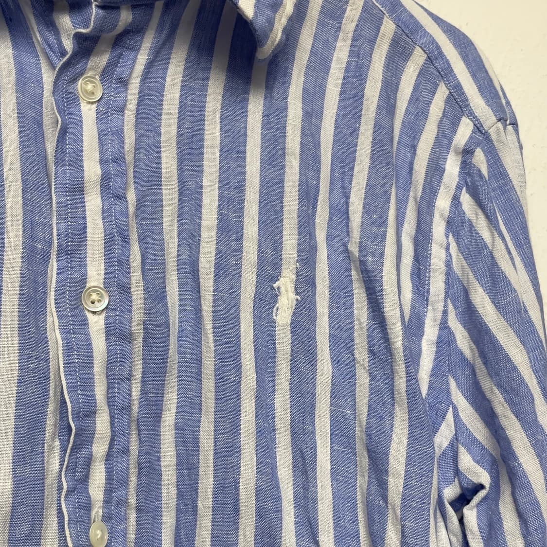 폴로 랄프로렌 릴렉스 핏 스트라이프 리넨 셔츠   상품이미지4