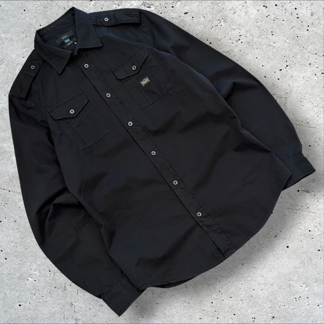 [L] 디젤 블랙 슬림핏 투포켓 셔츠 D810 상품이미지1