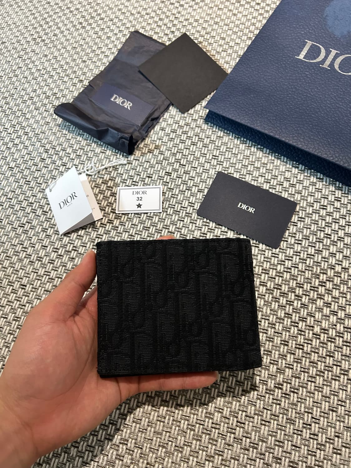 [신형] 디올 오블리크 반지갑 블랙 상품이미지2