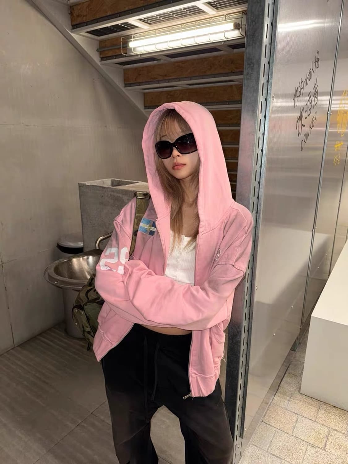 🔥Dust Wash Pink Rider Zip Hoddie 상품이미지6