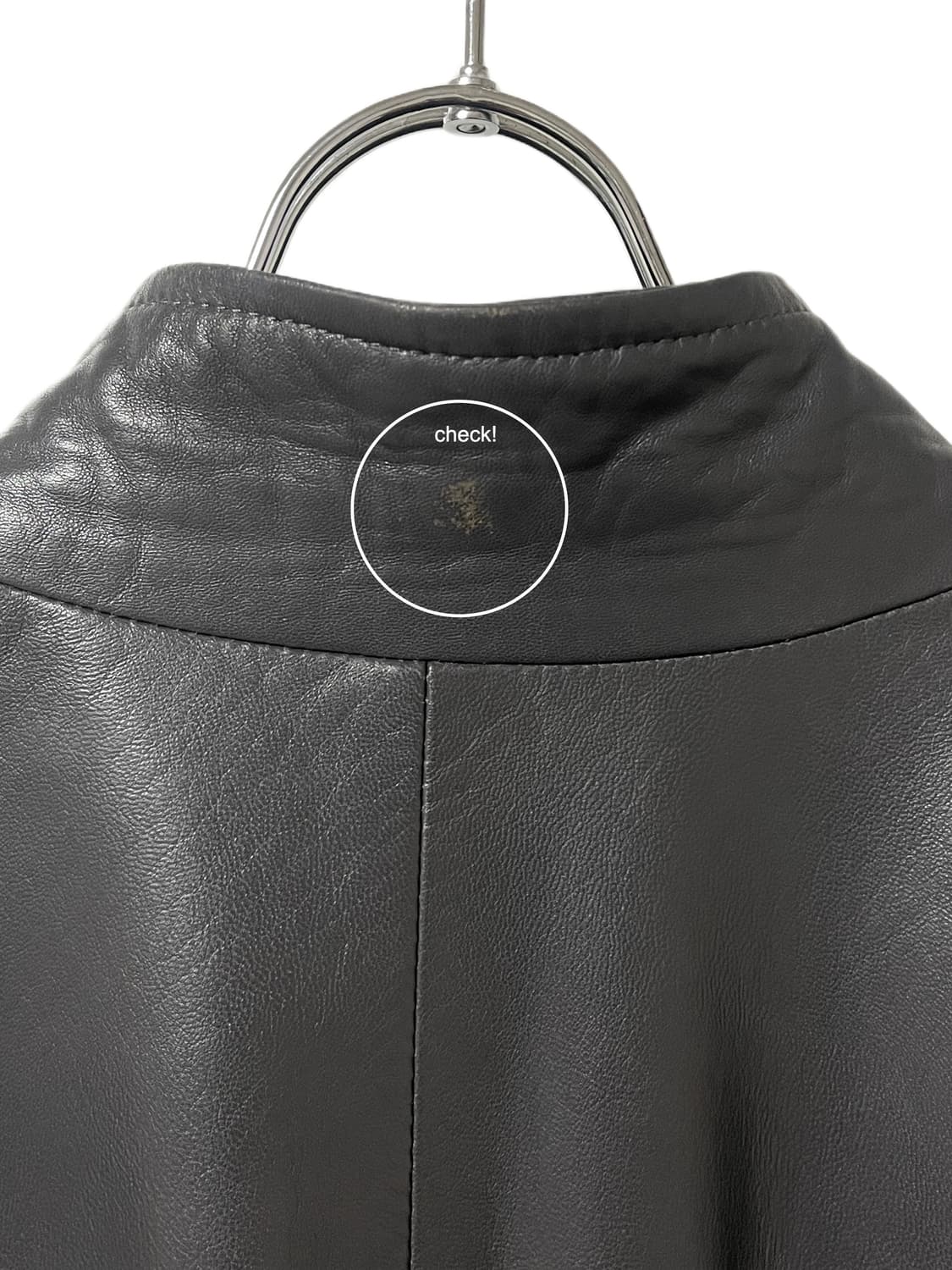 Oiled Charcoal Lambskin Leather Coat 상품이미지8
