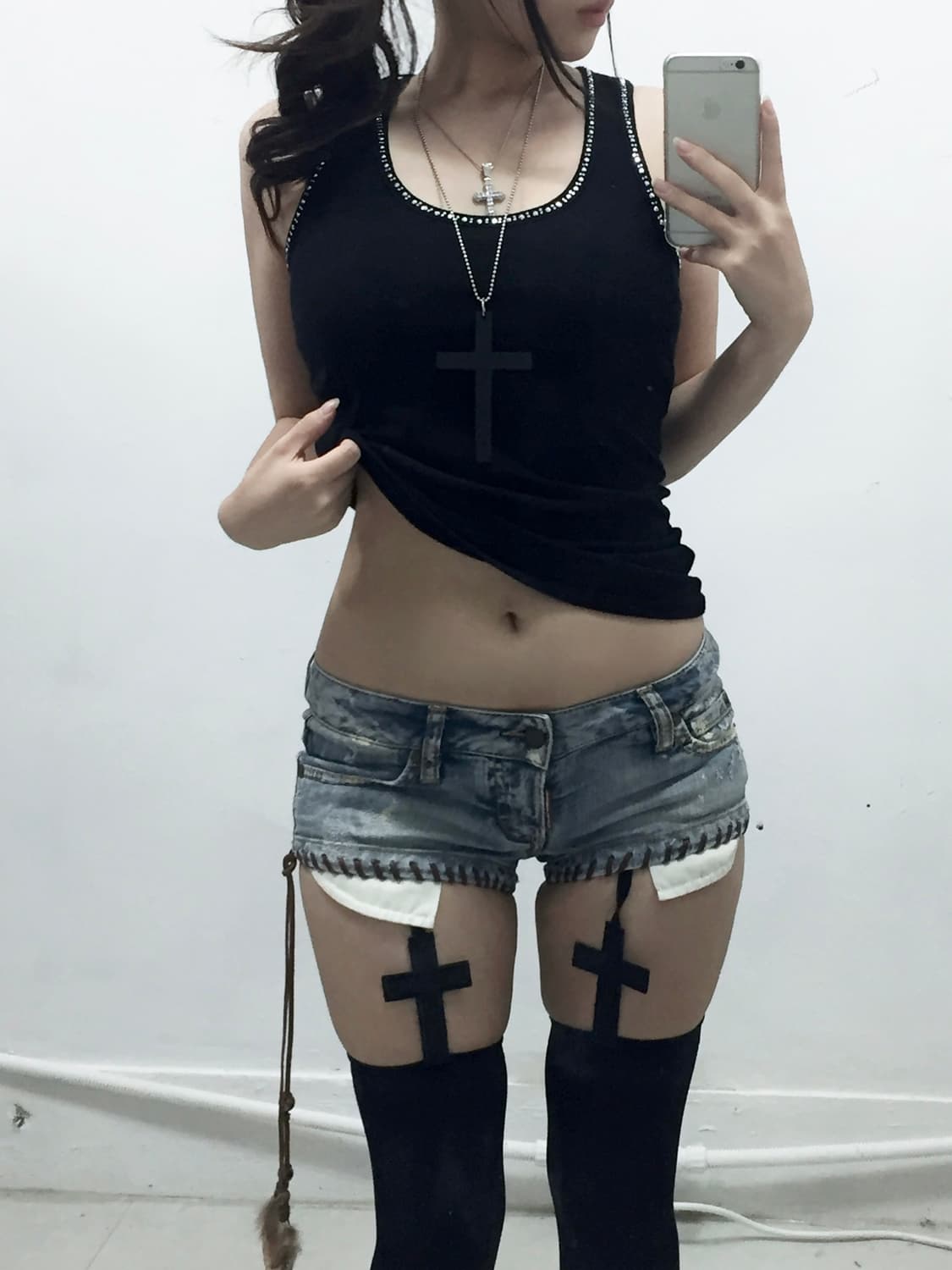 [DSQUARED] 디스퀘어드 웨스턴 테슬 y2k 데님 숏츠 상품이미지1