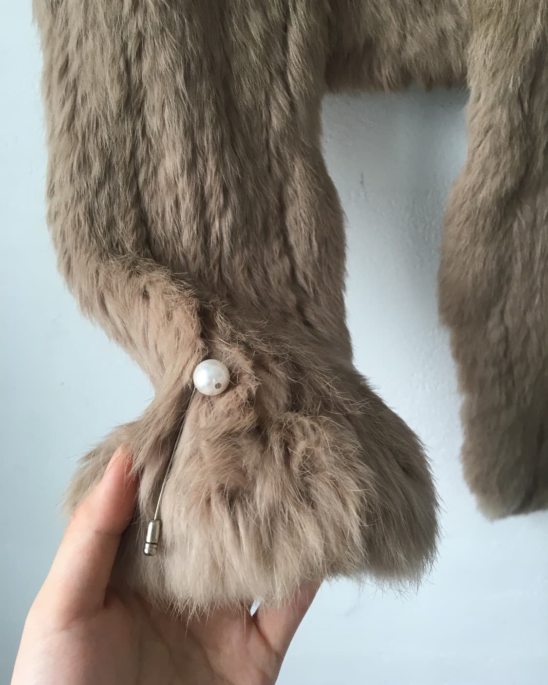 Corsage point rabbit fur vest 상품이미지4