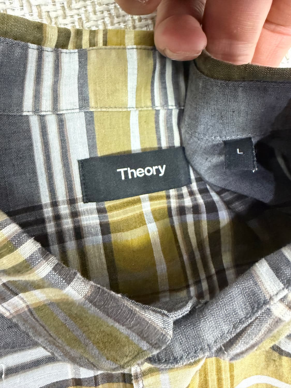 정품) Theory 띠어리 남성 체크 셔츠 L 상품이미지5