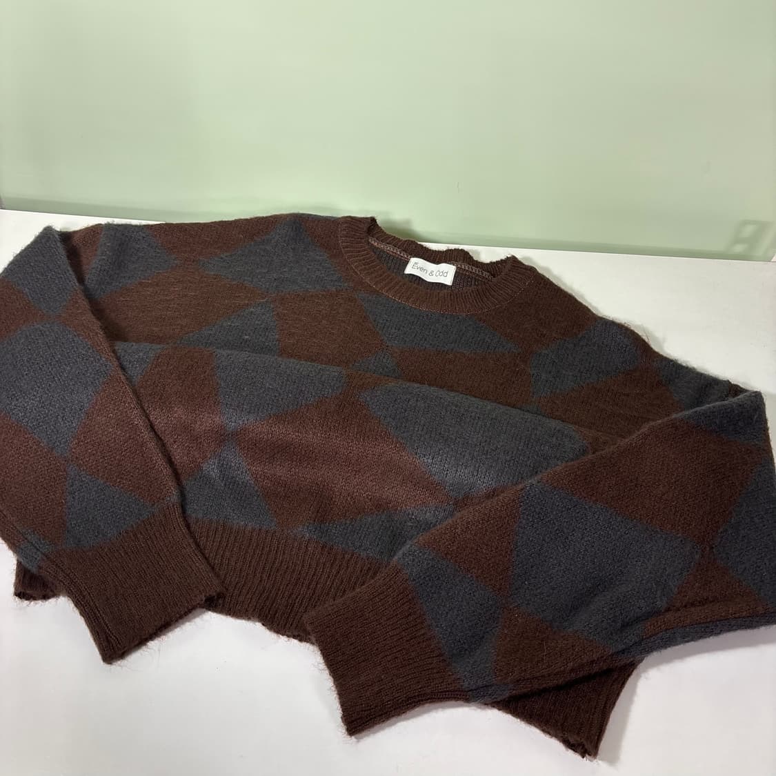 OS 이븐앤오드 루즈오버핏 아가일 보카시니트 상품이미지2