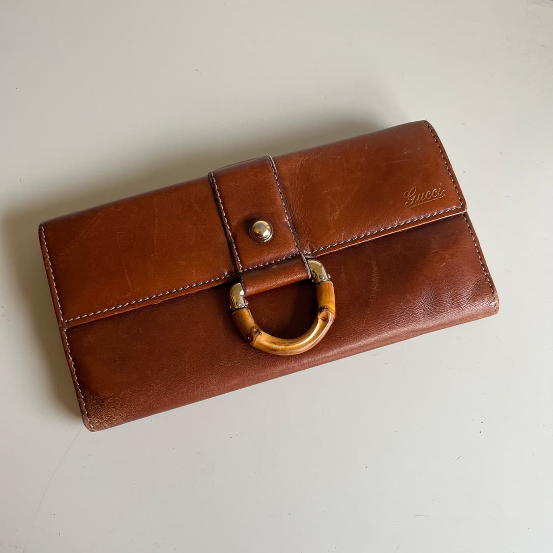 90s 구찌 뱀부 홀더 레더 장지갑 상품이미지1