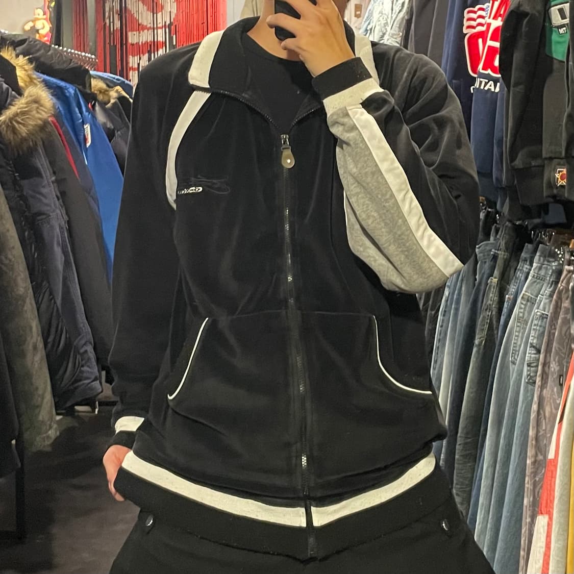 [IM] vtg 블랙 올드스쿨 벨벳 져지 상품이미지3