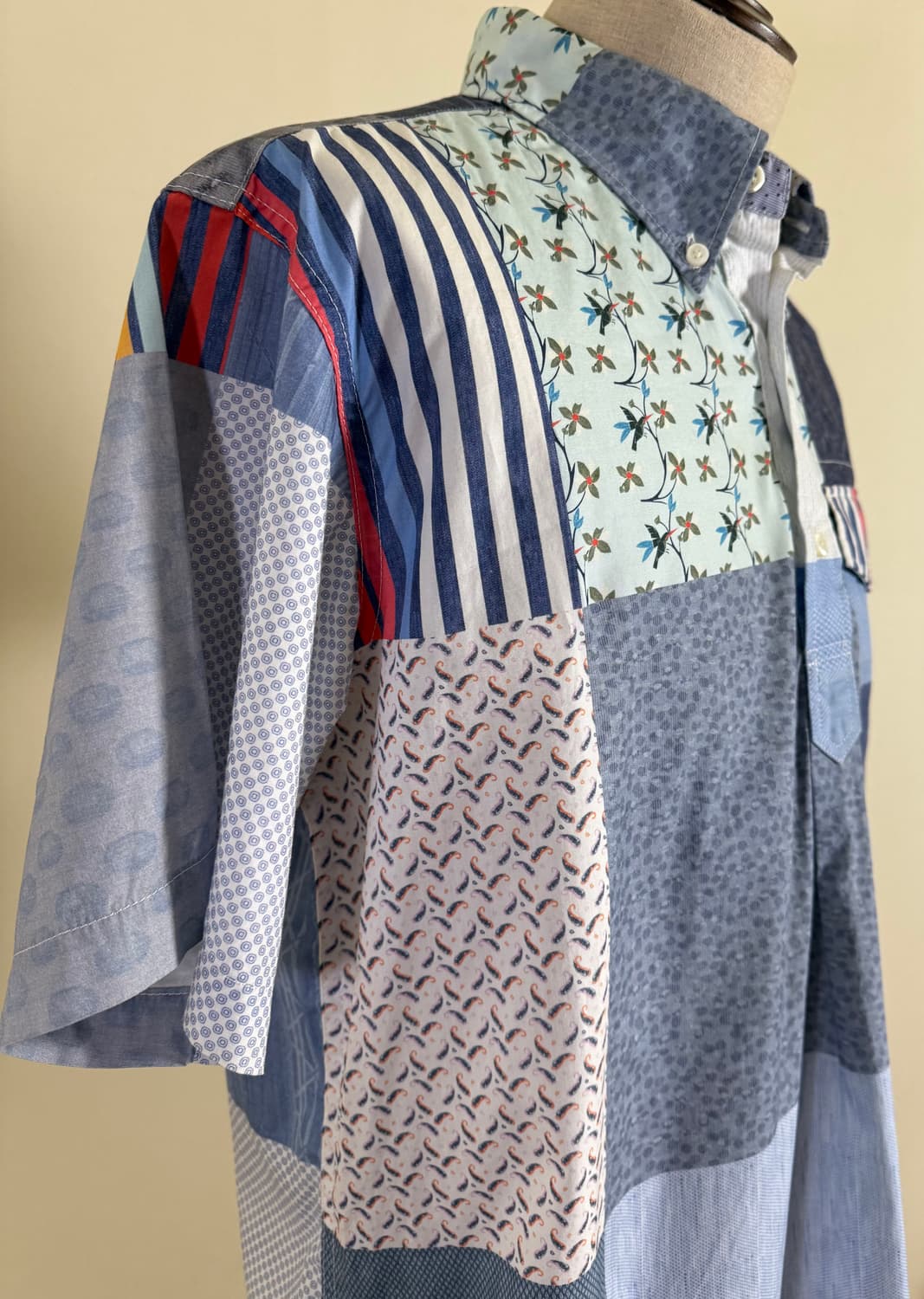 Engineered Garments 패치워크 반팔 셔츠 M (Made i 상품이미지2