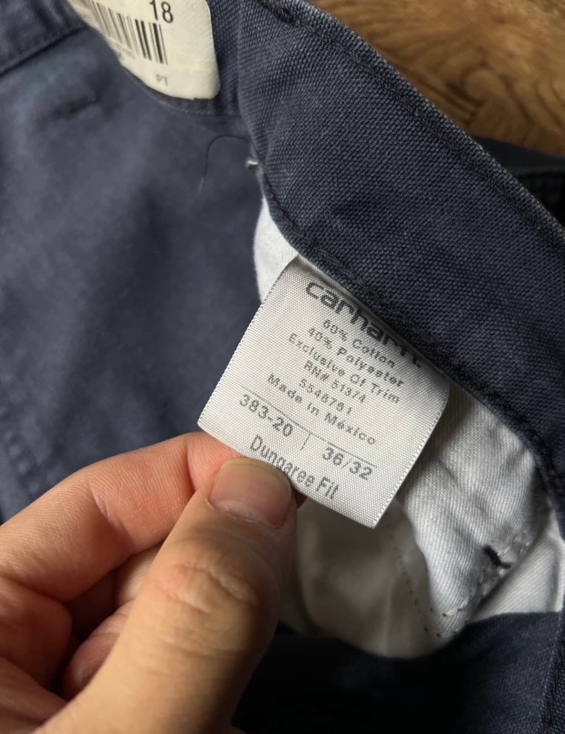 칼하트 싱글니팬츠 패트롤블루 36 덩가리핏 상품이미지4